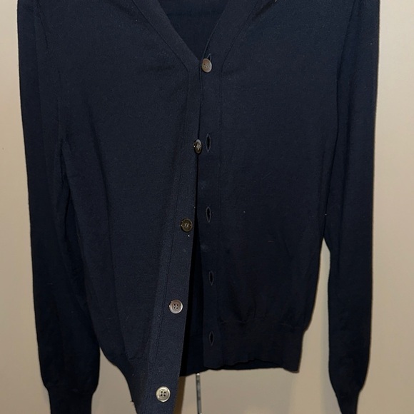Comme des Garcons Navy Blue V-Neck Cardigan - Picture 4 of 5